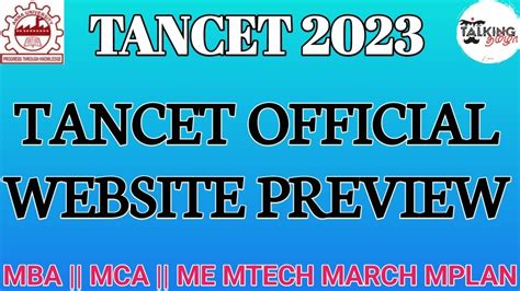 tancet 2023 official website
